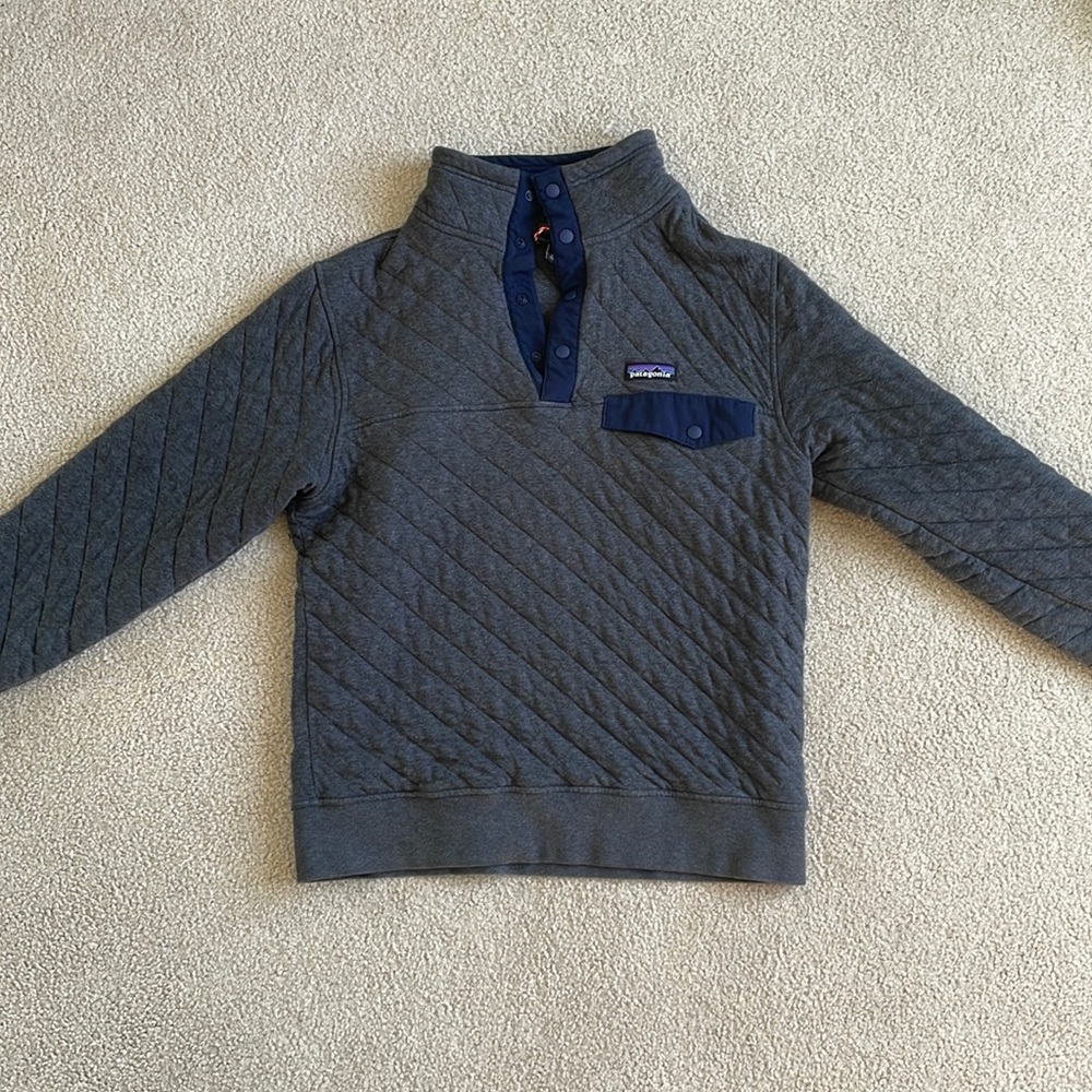 gray Patagonia quilted jacket